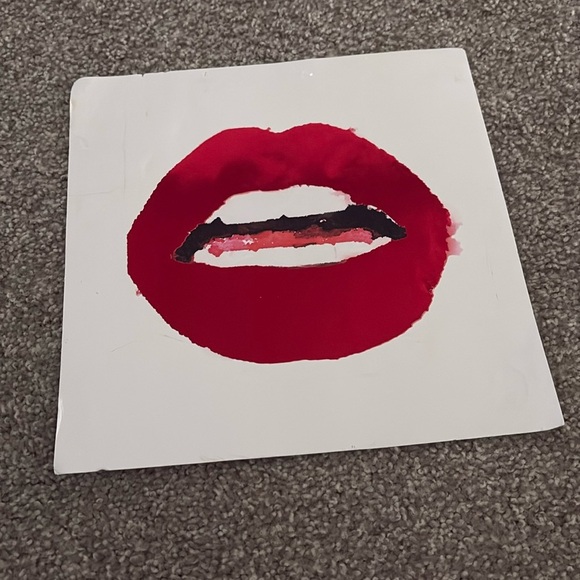 vibrant metallic Red Lips with white teeth Art work - Picture 3 of 5